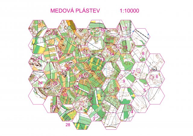 Mapa rozřezaná na šestiúhelníky